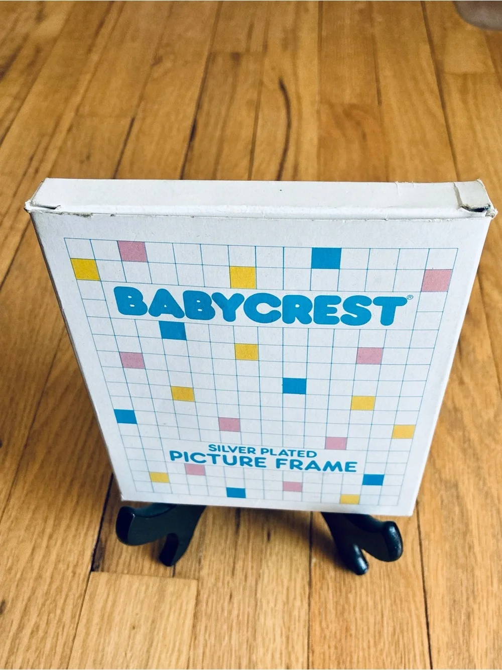 NIB BABYCREST SILVER PLATED Birth Record Picture Frame, New Vintage, 1980s